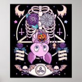 Pastel Goth Creepy Kawaii Gift Chibi Halloween Poster (Vorne)