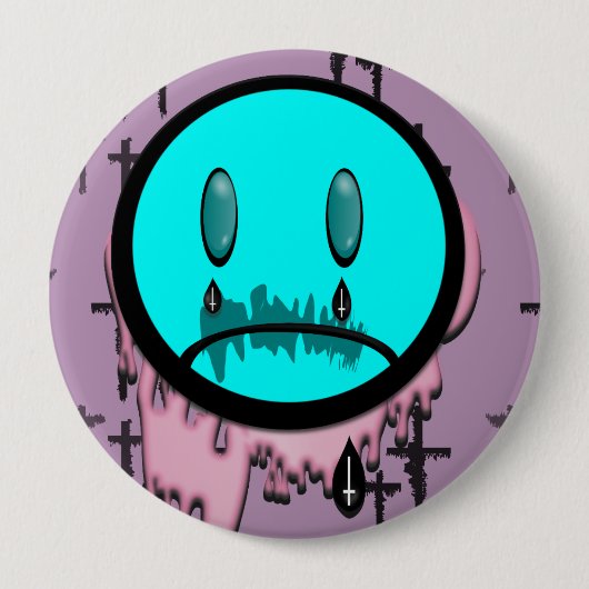 Pastel Goth Cry Emoji Button (Vorderseite)