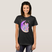 Pastel Goth Crystal Cluster Glows Moon Hexe T-Shirt (Vorne ganz)