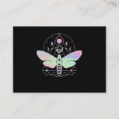 Pastel Goth Cute Moth Spiritual Moon Visitenkarte (Vorderseite)