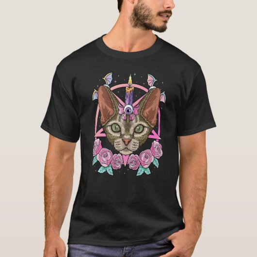 Pastel-Goth-Devon-Rex-Heidin Creepy Menhera Devon T-Shirt (Vorderseite)