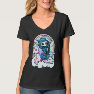 Pastel-Goth-Einhorn-Sensenmann-Emo-Skelett-Kunst G T-Shirt