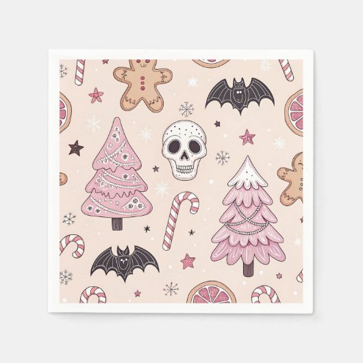 Pastel goth emo Christmas Serviette (Vorderseite)