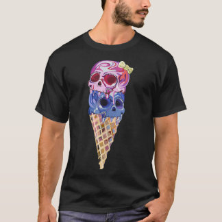 Pastel Goth Evil Skulls Eis Creme Gelato on Waff T-Shirt