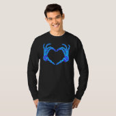Pastel Goth Finger Heart Skeleton Romantischer Emo T-Shirt (Vorne ganz)