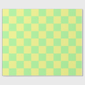 Pastel Goth Green und Yellow Schachbretts Geschenkpapier (Flach)