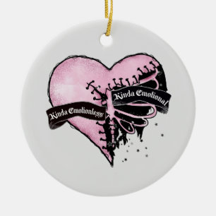Pastel Goth Heart emotional und emotional Keramik Ornament