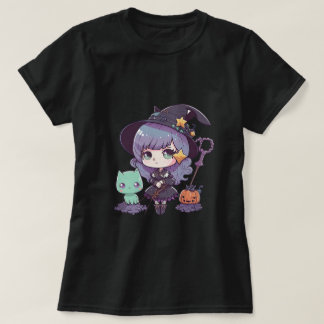 Pastel Goth Hexe und Cat Halloween T-Shirt