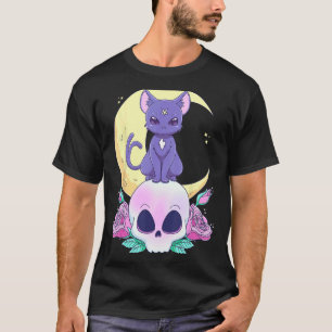 Pastel-Goth-Hexen-Katze Süße Gruselige Wicca-Katze T-Shirt