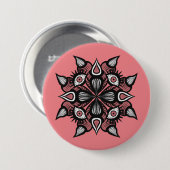 Pastel Goth Hexendesign - Schwarz-Rosa-Monster Button (Vorne & Hinten)
