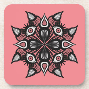 Pastel Goth Hexendesign - Schwarz-Rosa-Monster Getränkeuntersetzer