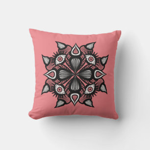 Pastel Goth Hexendesign - Schwarz-Rosa-Monster Kissen