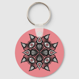 Pastel Goth Hexendesign - Schwarz-Rosa-Monster Schlüsselanhänger