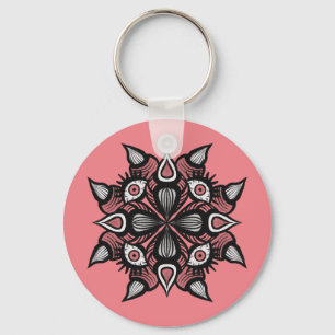 Pastel Goth Hexendesign - Schwarz-Rosa-Monster Schlüsselanhänger