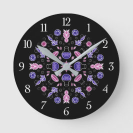 Pastel Goth Hexentrank Pentagram Pink lila Runde Wanduhr