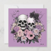 Pastel Goth Hochzeit Viktorianisch Gothic-Moody Einladung (Rückseite)
