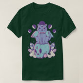 Pastel Goth Katze auf Schädelskelett Death Metal C T-Shirt (Design vorne)
