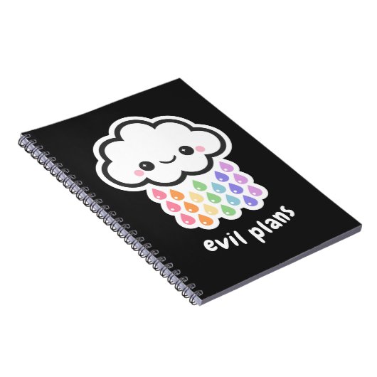 Pastel Goth Kawaii Cloud Evil Plans Notizblock (Rechte Seite)