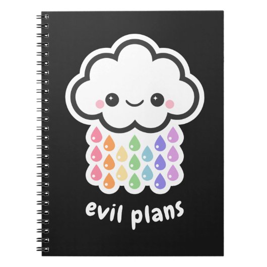 Pastel Goth Kawaii Cloud Evil Plans Notizblock (Vorderseite)