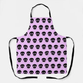 Pastel Goth Lilac Black Skull Pattern Schürze (Vorderseite)