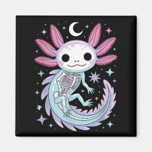 Pastel-Goth-Mädchen kawaii süßes Skelett Axolotl Magnet
