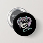 Pastel Goth Manga Aesthetic Girl Creepy Anime Button (Vorne & Hinten)