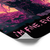 Pastel Goth Menhera I'm Fine Sad Anime Girl Creepy Poster (Ecke)