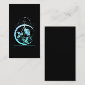 Pastel Goth Moon Aesthetic Flower Visitenkarte (Vorne/Hinten)