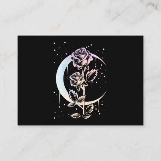 Pastel Goth Moon Flower Witchy Visitenkarte (Vorderseite)
