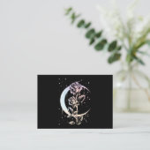 Pastel Goth Moon Flower Witchy Visitenkarte (Stehend Vorderseite)