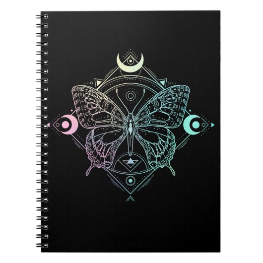 Pastel Goth Moon Gothic Wicca Crescent Butterfly Notizblock (Vorderseite)