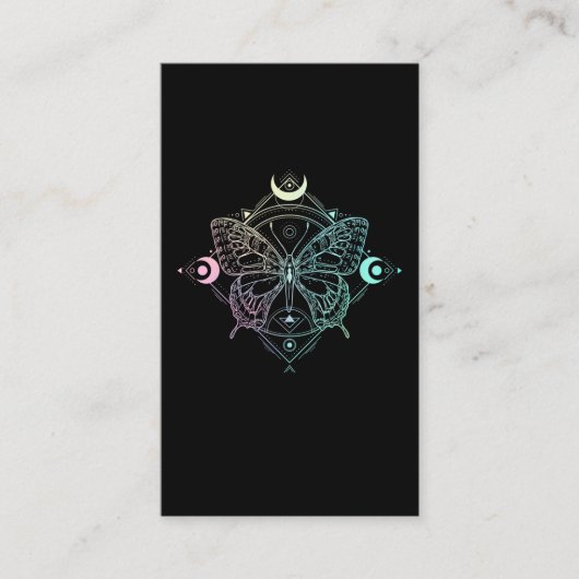Pastel Goth Moon Gothic Wicca Crescent Butterfly Visitenkarte (Vorderseite)