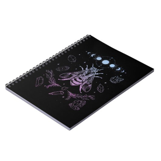Pastel Goth Moon Insect Gothic Wicca Crescent Bien Notizblock (Linke Seite)