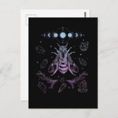 Pastel Goth Moon Insect Gothic Wicca Crescent Bien Postkarte (Vorne/Hinten)