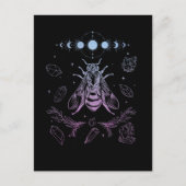 Pastel Goth Moon Insect Gothic Wicca Crescent Bien Postkarte (Vorderseite)