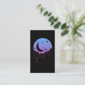 Pastel Goth Moon Kawaii Aesthetic Stars Crescent Visitenkarte (Stehend Vorderseite)