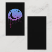 Pastel Goth Moon Kawaii Aesthetic Stars Crescent Visitenkarte (Vorne/Hinten)