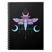 Pastel Goth Moon Kawaii Ästhetische Moth Notizblock (Vorderseite)