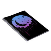Pastel Goth Moon Kawaii Ästhetische Stars Crescent Notizblock (Rechte Seite)