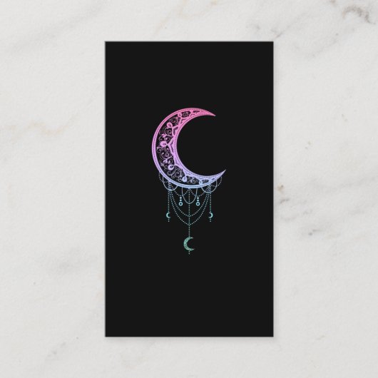 Pastel Goth Moon Kawaii Ästhetischer Halbmond Visitenkarte (Vorderseite)
