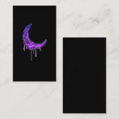 Pastel Goth Moon Kawaii Creepy Crescent Visitenkarte (Vorne/Hinten)