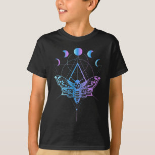 Pastel Goth Moon Moth Crescent Geometrie T-Shirt