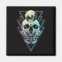 Pastel Goth Moon Skull Gothic Wicca Crescent Moth