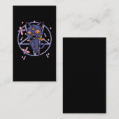 Pastel Goth Moon Wiccan Animal Cat Visitenkarte (Vorne/Hinten)