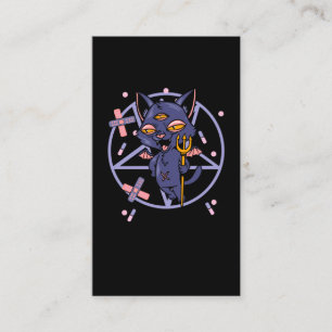Pastel Goth Moon Wiccan Animal Cat Visitenkarte
