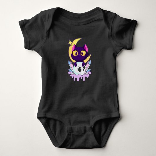 Pastel Goth Moon Wiccan Animal Cull Baby Strampler (Vorderseite)