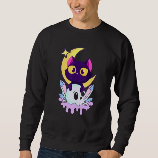 Pastel Goth Moon Wiccan Animal Cull Sweatshirt (Vorderseite)