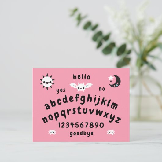 Pastel Goth Mystical Talking Board Postkarte (Stehend Vorderseite)