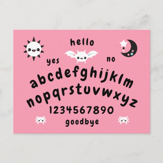 Pastel Goth Mystical Talking Board Postkarte (Vorderseite)