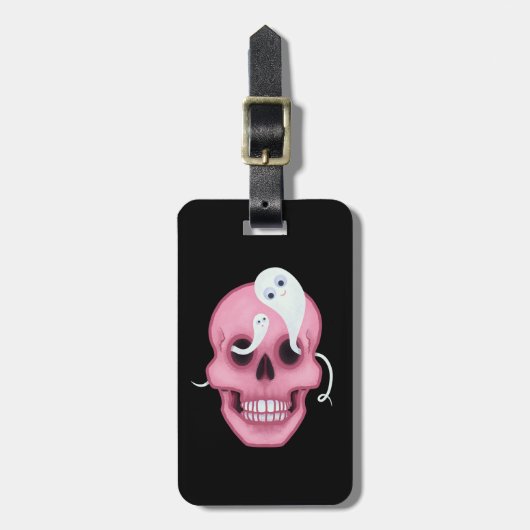 Pastel Goth Niedlich Skull Funny Gothic Gepäckanhänger (Vorderseite vertikal)